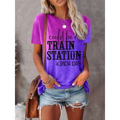 Women's Train Station Style Tie Dye T-Shirt